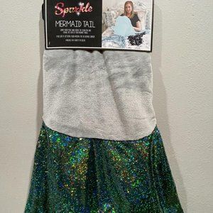 New Sparkle Grey Plush Mermaid Tail Throw